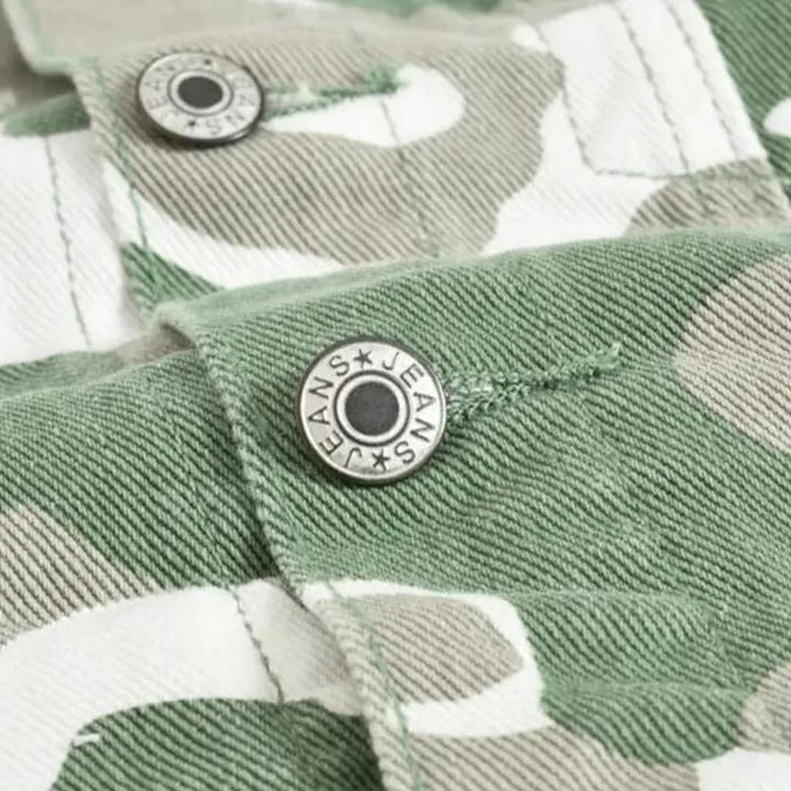 Camouflage men's jean jacket