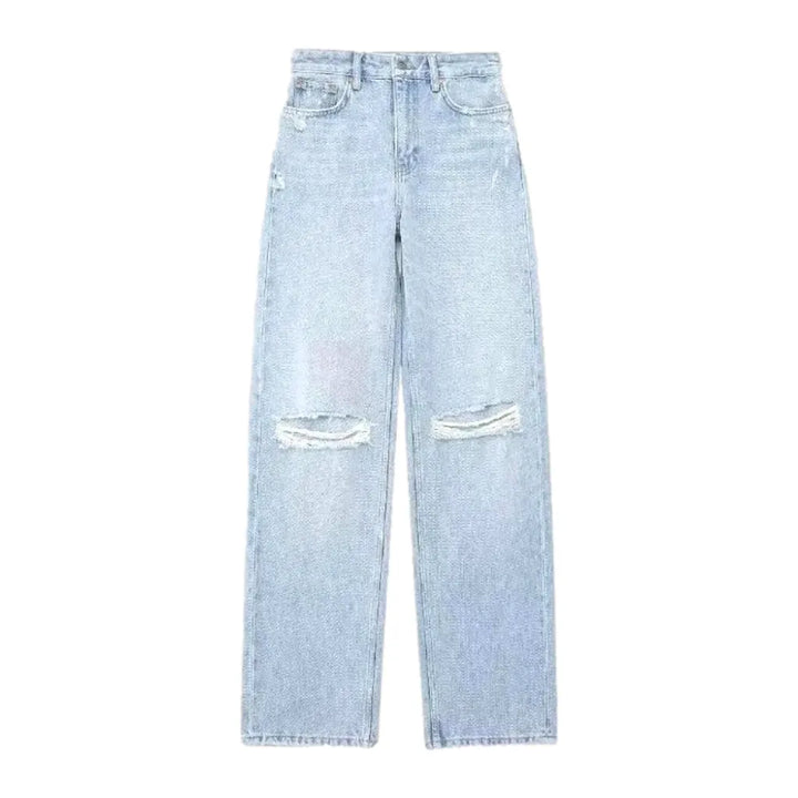 Light Ripped High-rise Women's Jeans - Light Blue