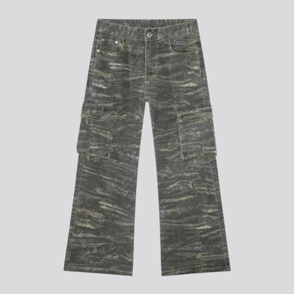 Mid rise stylish denim pants for men