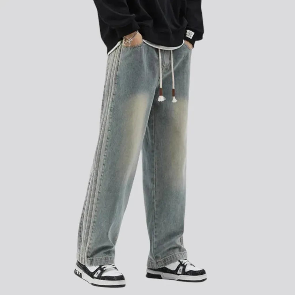 Baggy leg stylish denim joggers for men