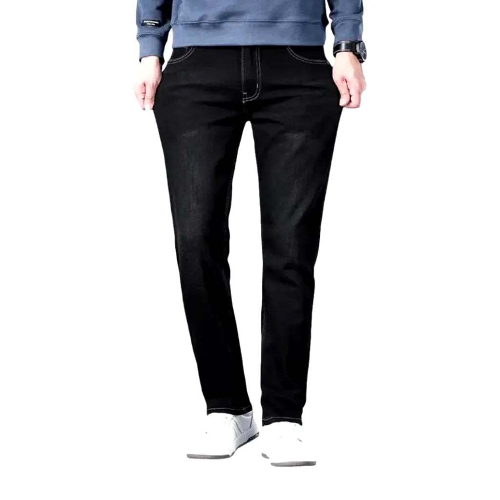 High Rise Slim Men's Jeans - Black