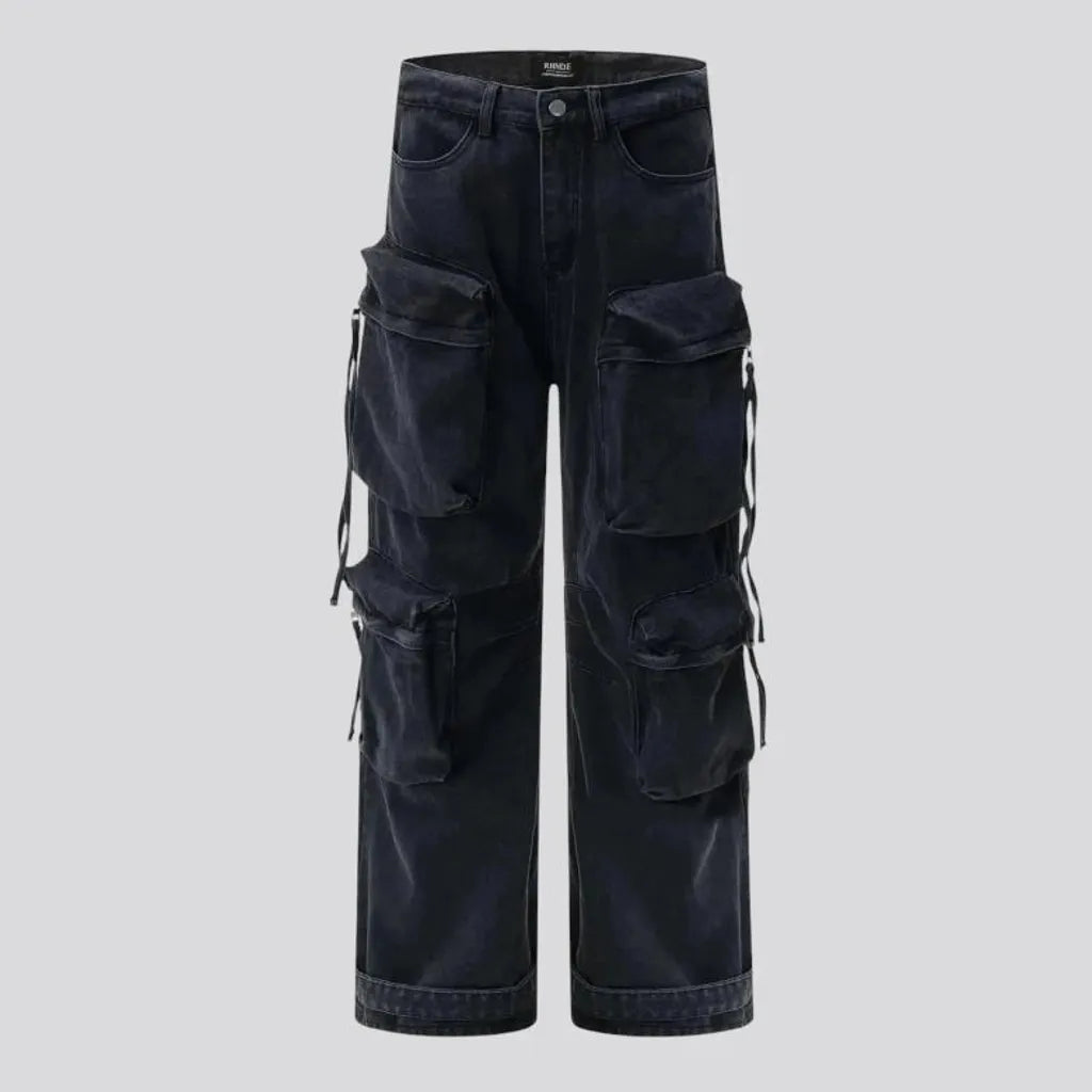 Boho style cargo men's jeans