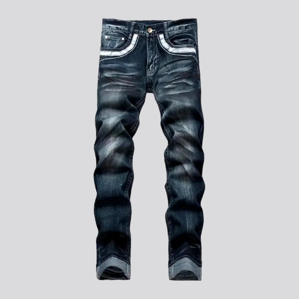 Creased men's intense-dye jeans | Jeans4you.shop
