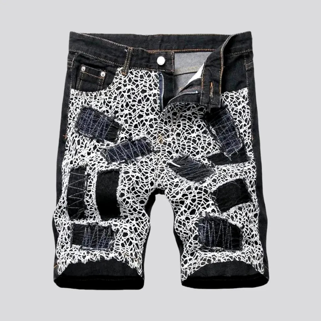 Dark-wash slim denim shorts | Jeans4you.shop