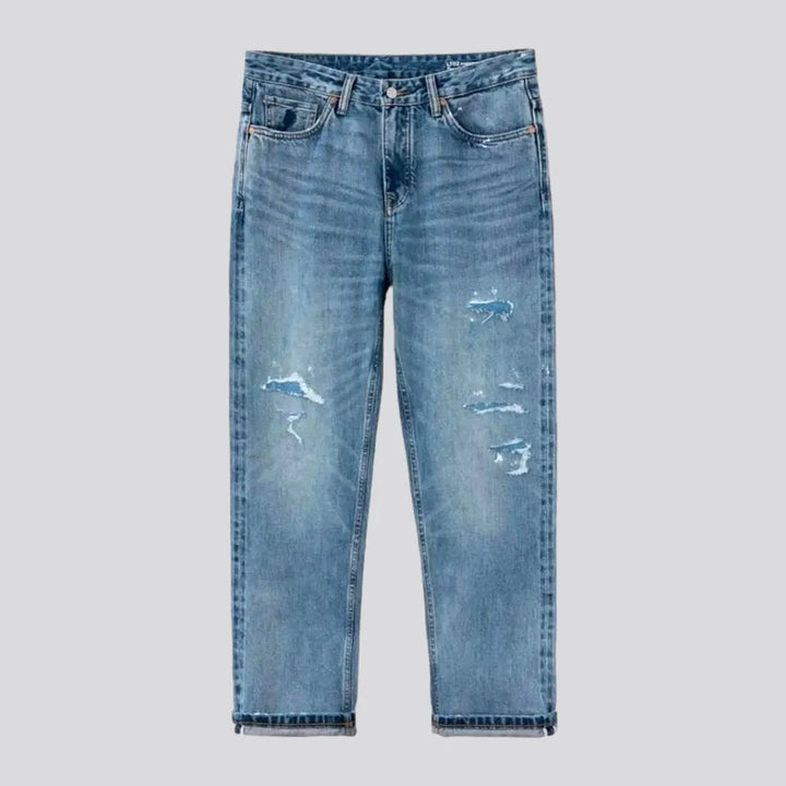 Distressed men's self-edge jeans | Jeans4you.shop