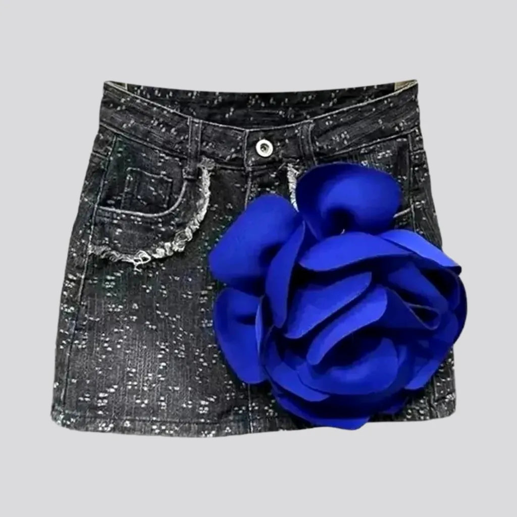 Distressed vintage denim skirt | Jeans4you.shop