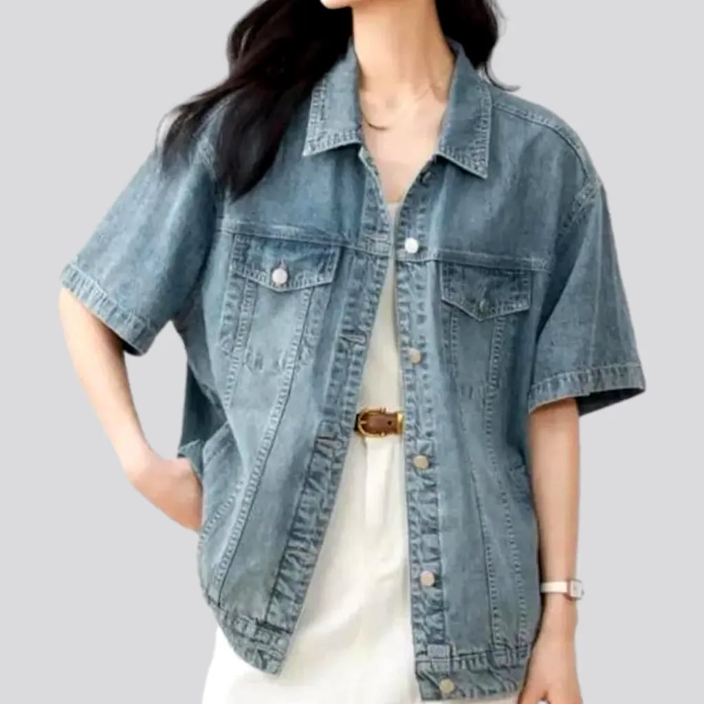 Fashion light-wash denim shirt
 for women | Jeans4you.shop