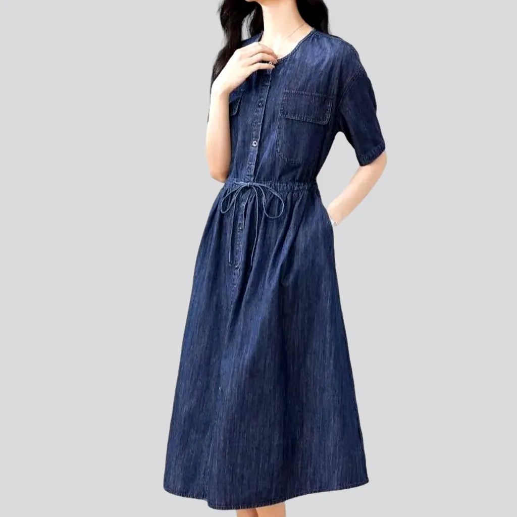Fit-and-flare long jean dress
 for women | Jeans4you.shop