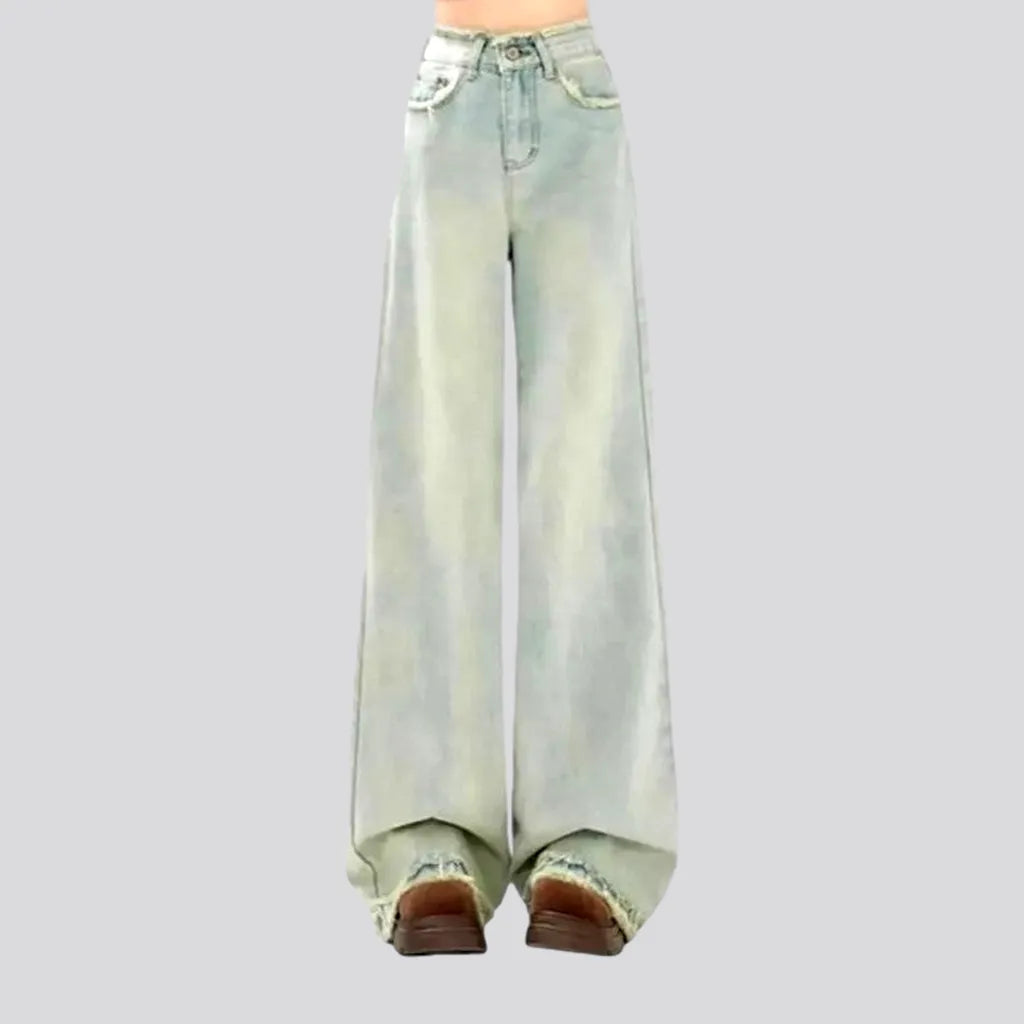 Floor-length bleached jeans
 for ladies | Jeans4you.shop