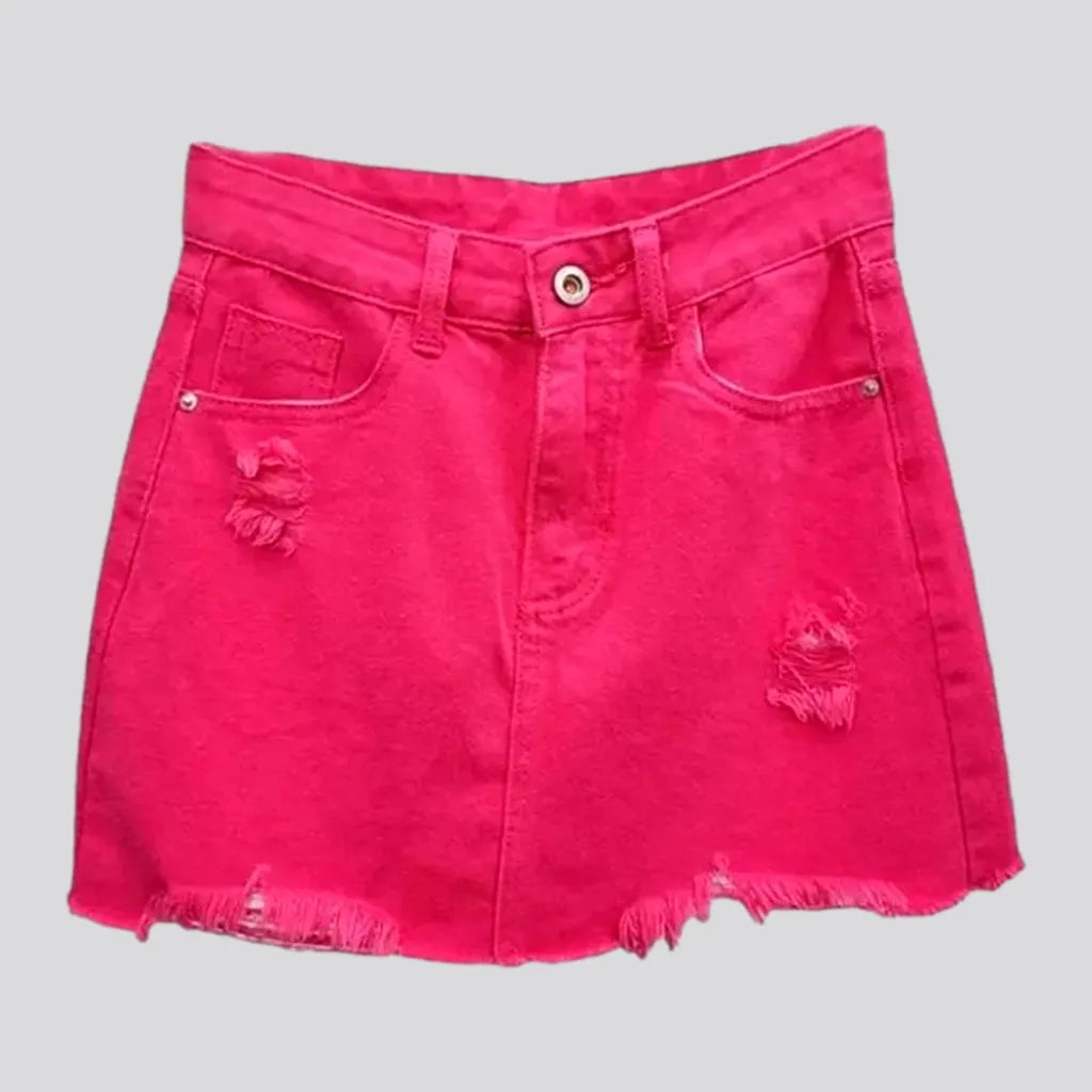 Frayed-hem grunge denim skirt
 for ladies | Jeans4you.shop