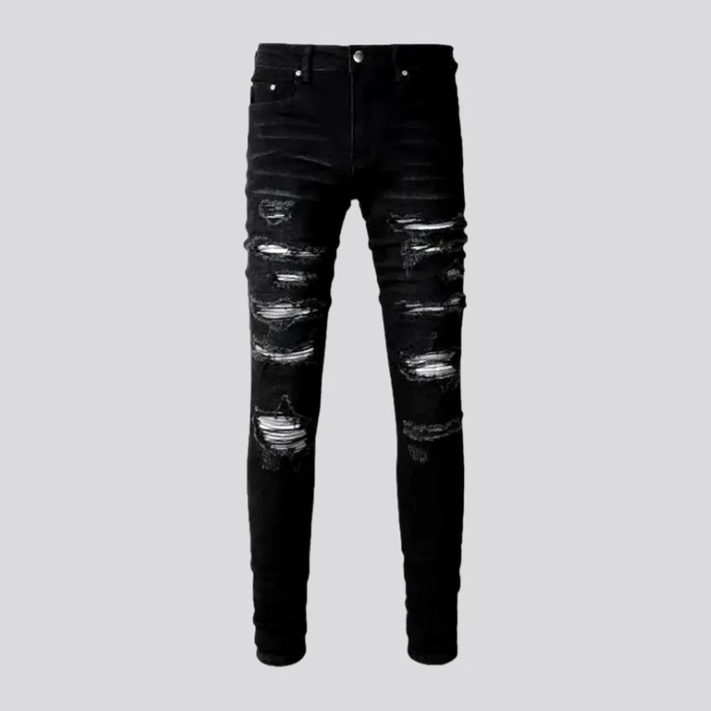 Grunge men's black jeans | Jeans4you.shop
