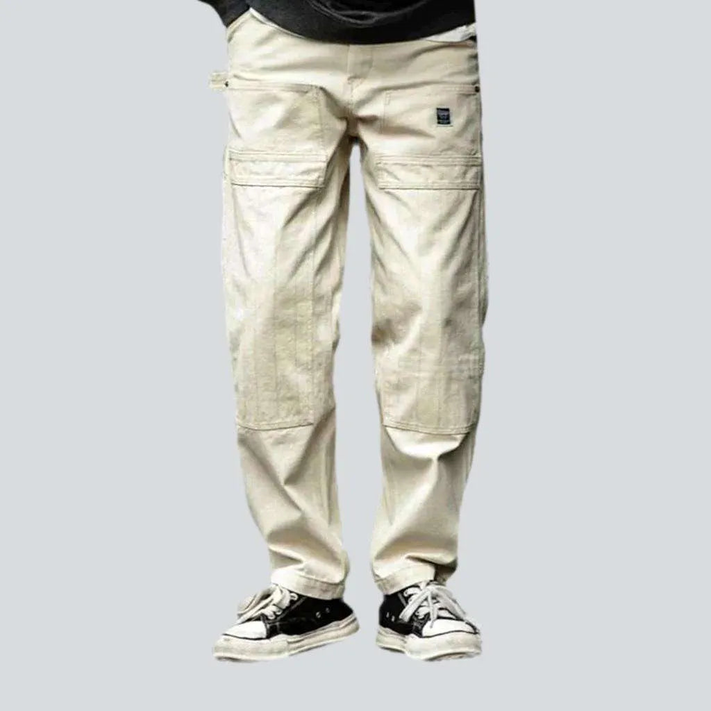Loose white men's workwear jeans | Jeans4you.shop