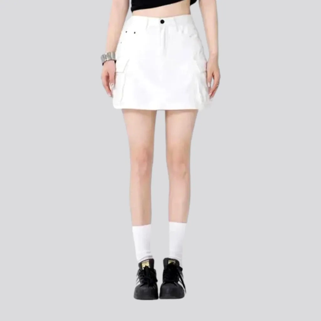 Mid-waist color women's jean skirt | Jeans4you.shop