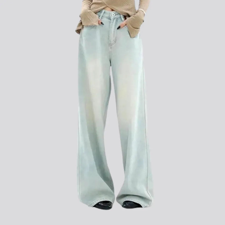 Mid-waist women's bleached jeans | Jeans4you.shop