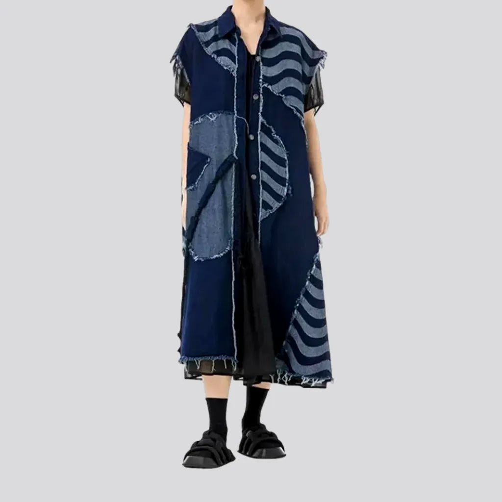 Mixed-fabrics denim dress
 for women | Jeans4you.shop