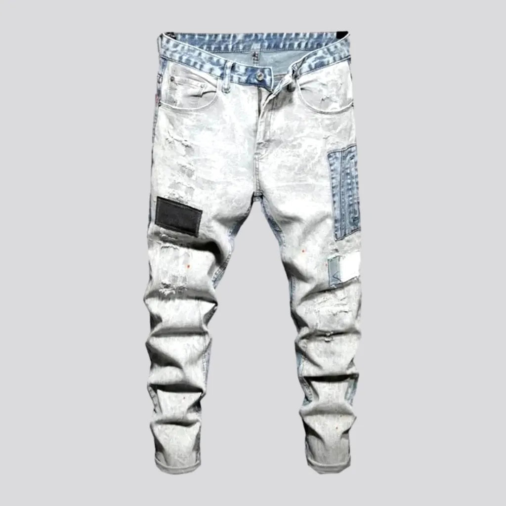 Patchwork men's painted jeans | Jeans4you.shop