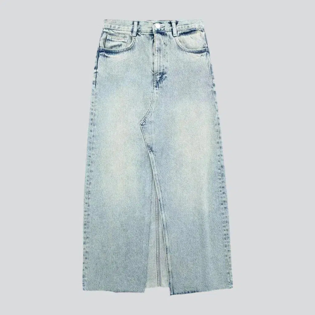 Raw-hem light-wash denim skirt
 for women | Jeans4you.shop