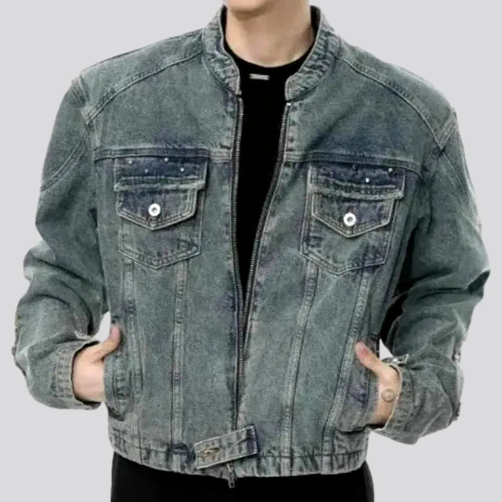 Round-collar men's jeans jacket | Jeans4you.shop