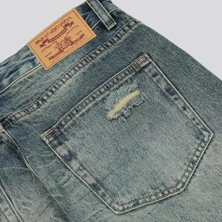 Distressed bootcut jeans
 for men