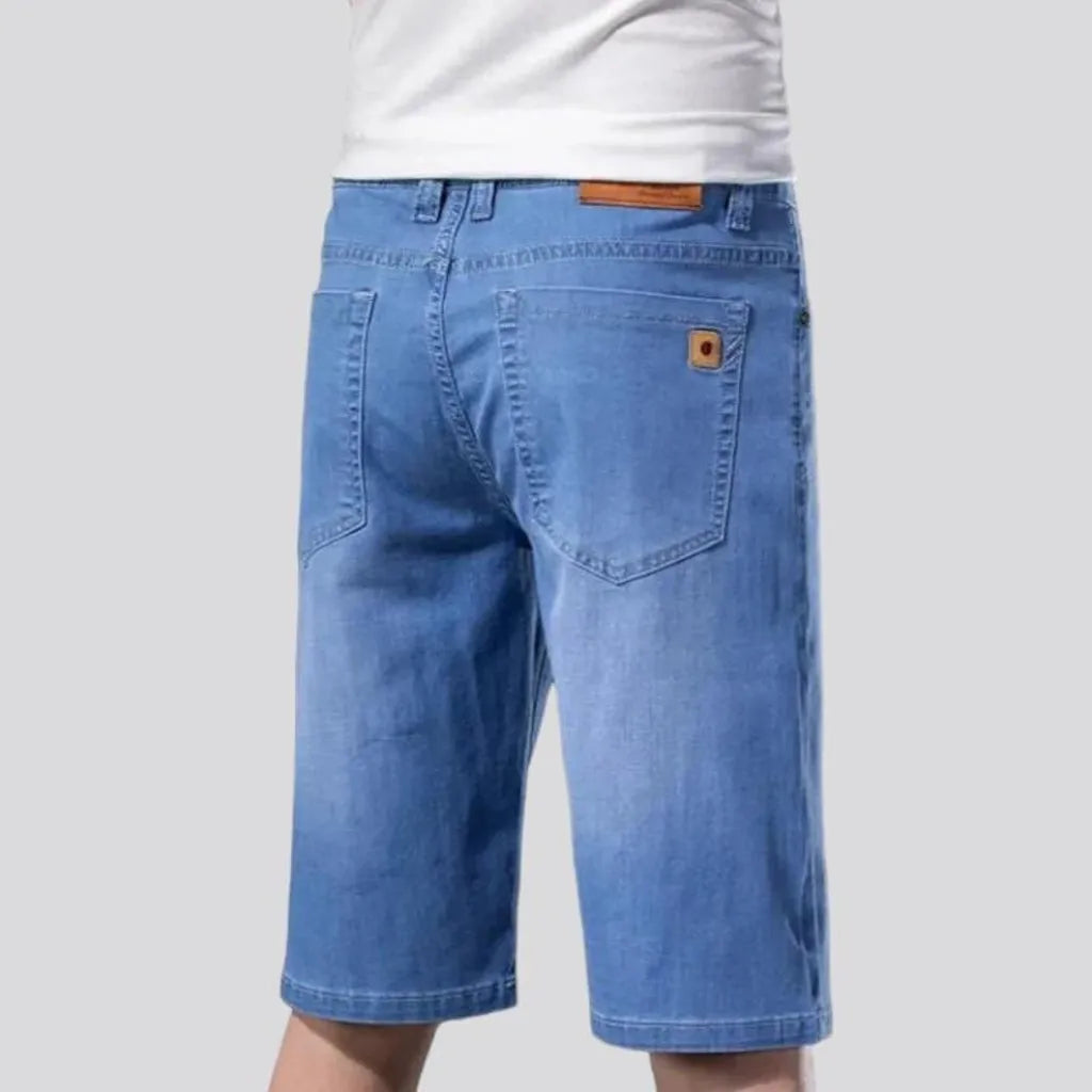 Thin straight men's jean shorts