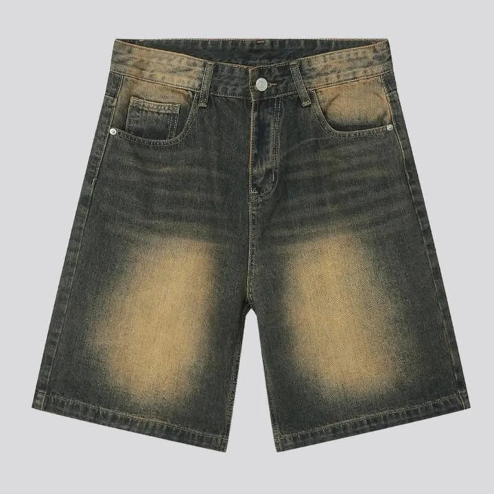 Sanded men's jeans shorts