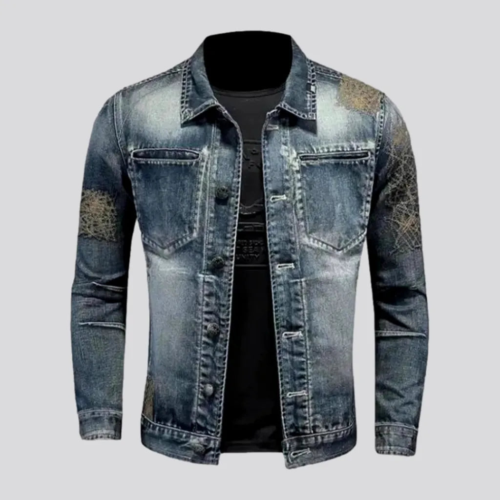 Sanded slim men's denim jacket | Jeans4you.shop