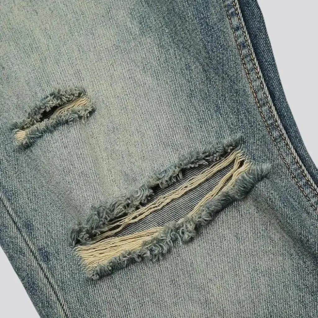 Distressed bootcut jeans
 for men