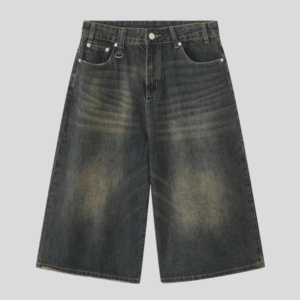 Whiskered men's denim shorts