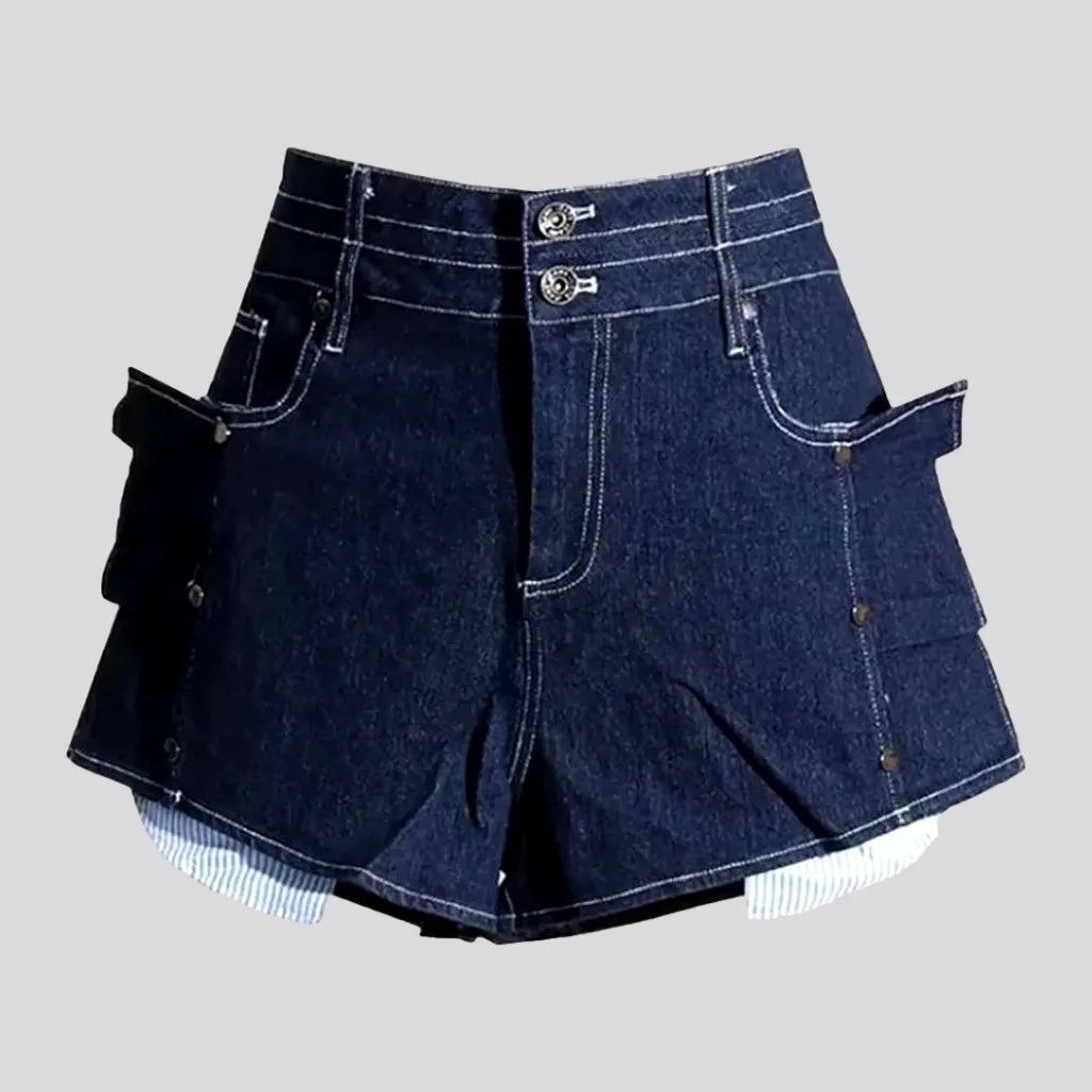 Straight dark-wash denim shorts
 for women | Jeans4you.shop