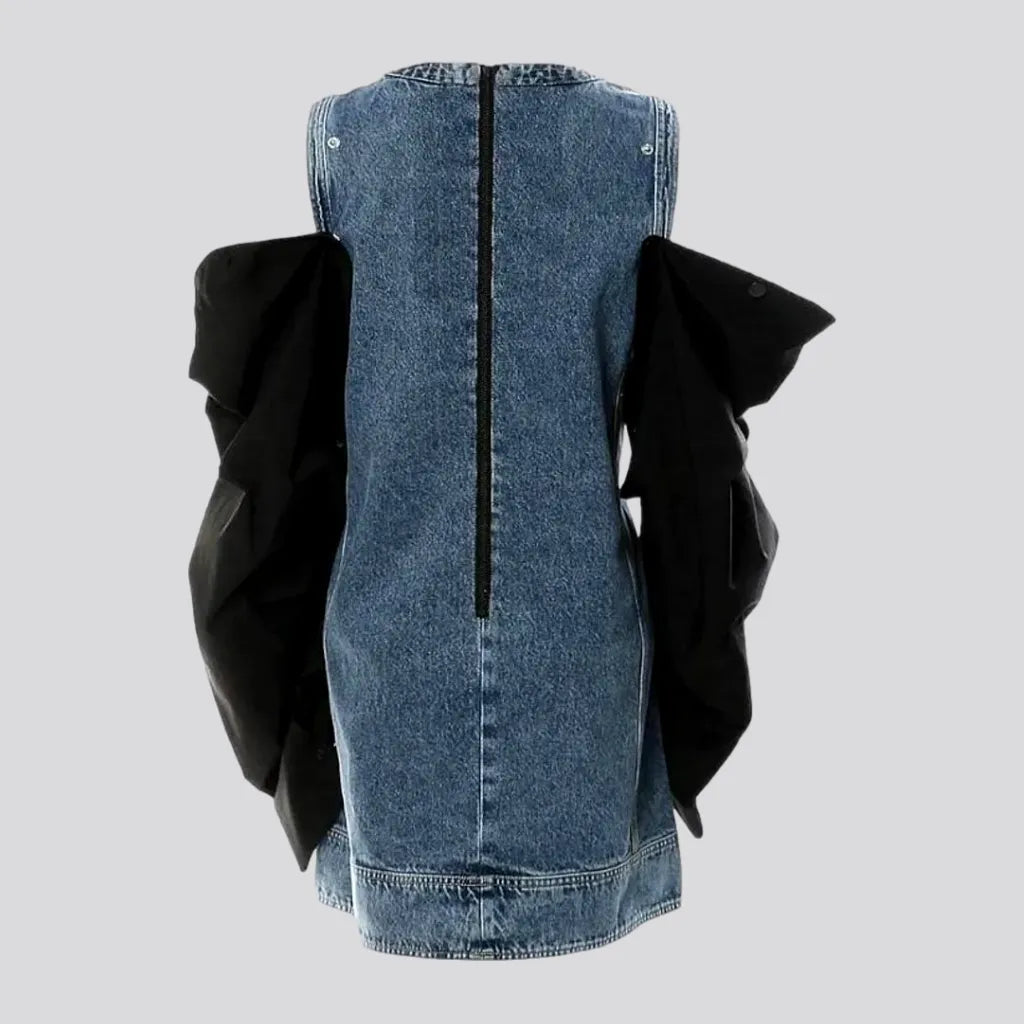 Street mixed-fabrics women's jeans dress | Jeans4you.shop