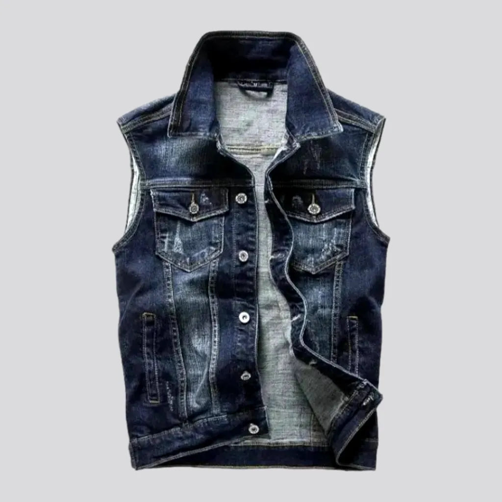 Street regular men's denim vest | Jeans4you.shop