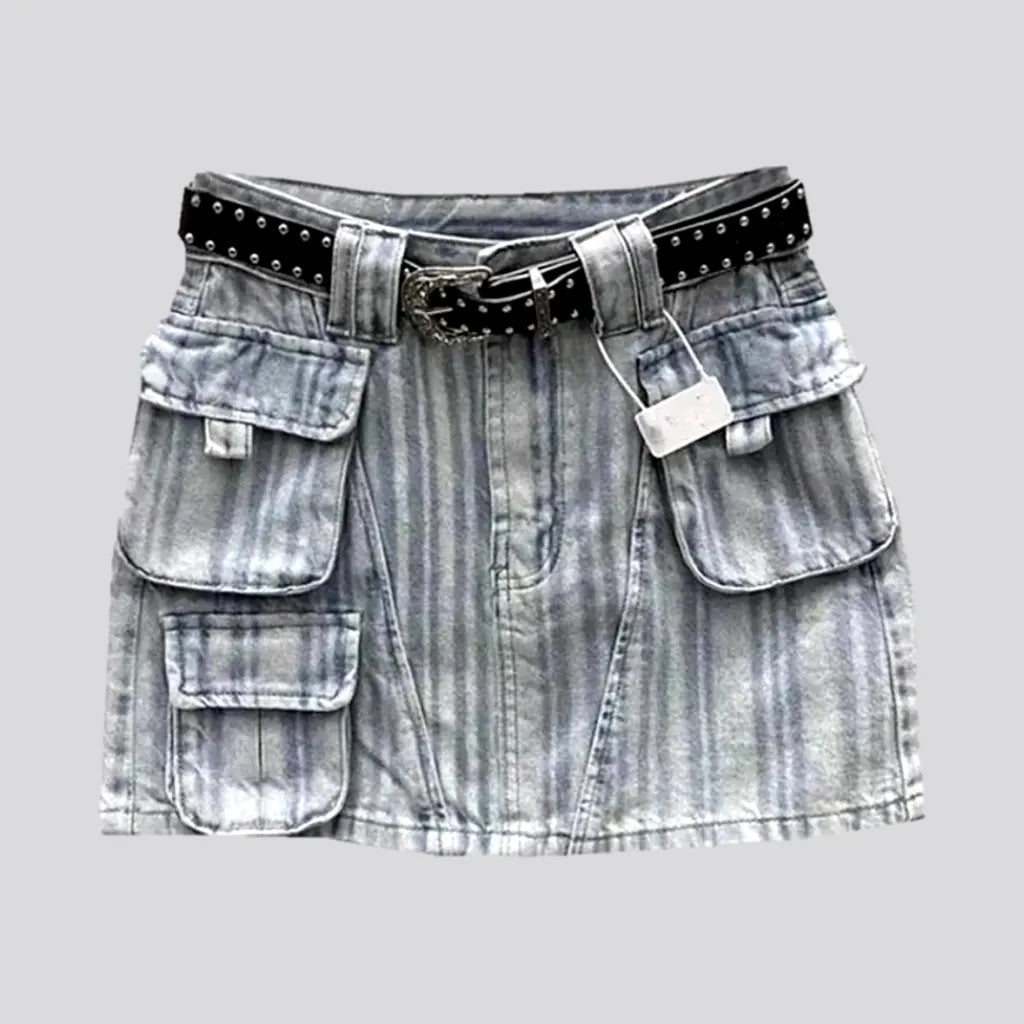 Vertical-stripes jeans skort
 for women | Jeans4you.shop