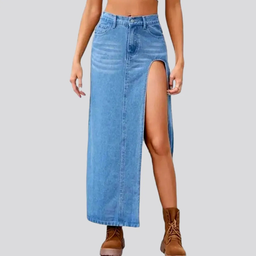 Whiskered high-waist jeans skirt
 for ladies | Jeans4you.shop