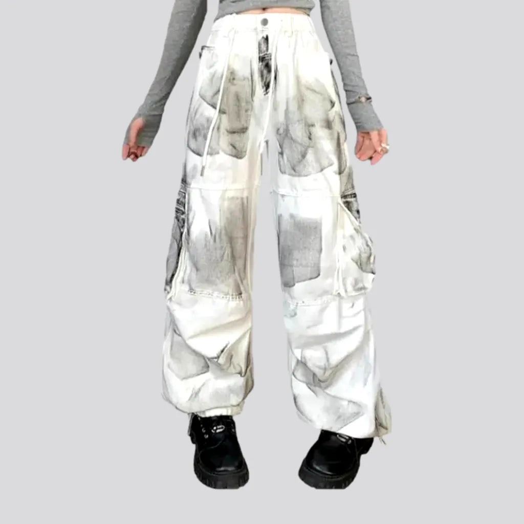 White painted jean pants
 for ladies | Jeans4you.shop