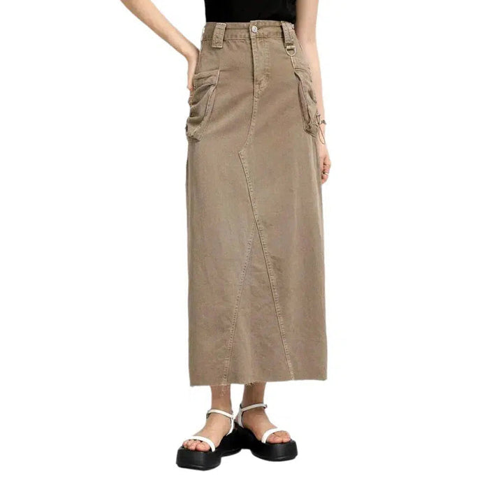 A-line color women's denim skirt