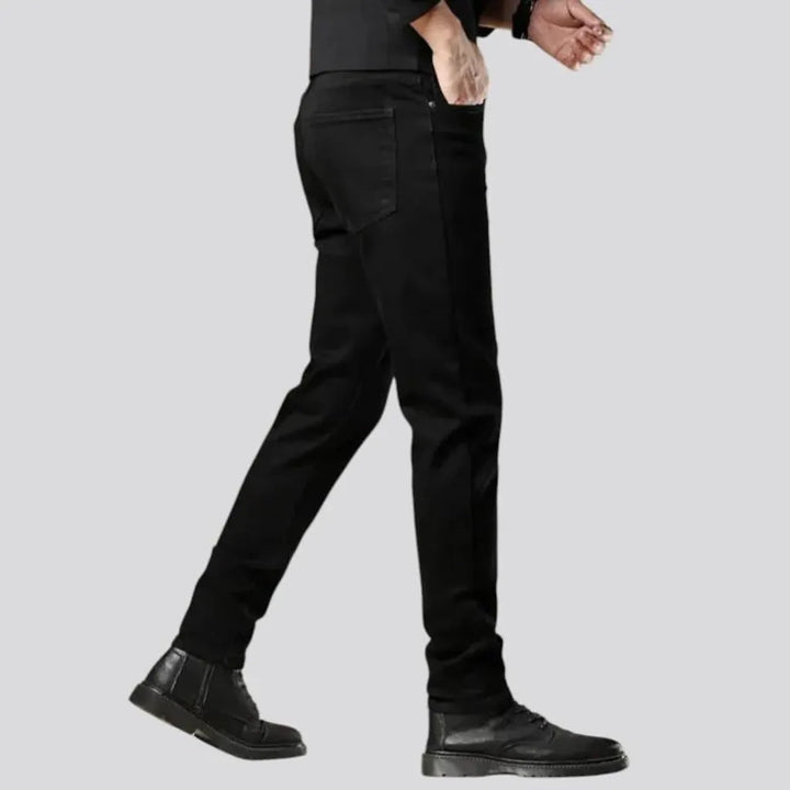 Monochrome slim fit stretchable men's jeans