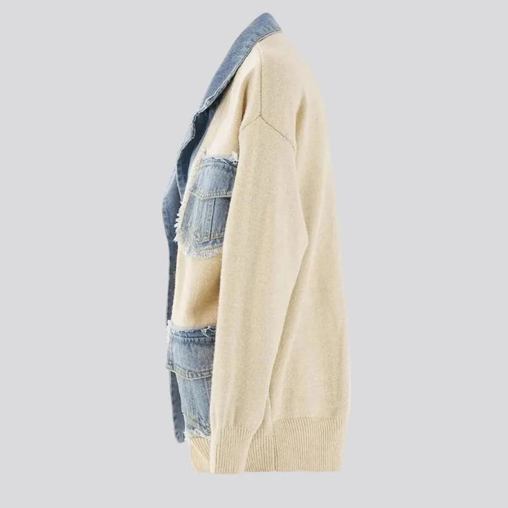 Oversized women's jean cardigan