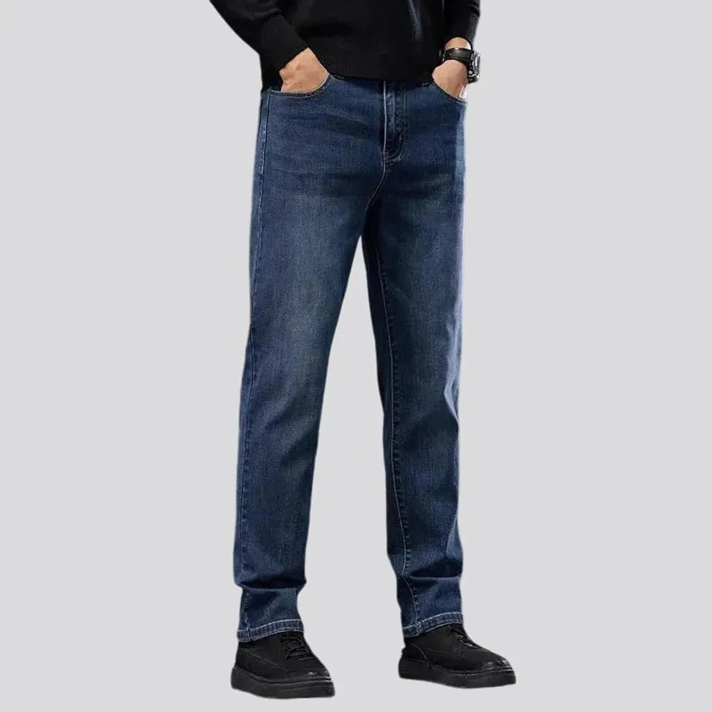 Retro tapered high-rise casual men's jeans