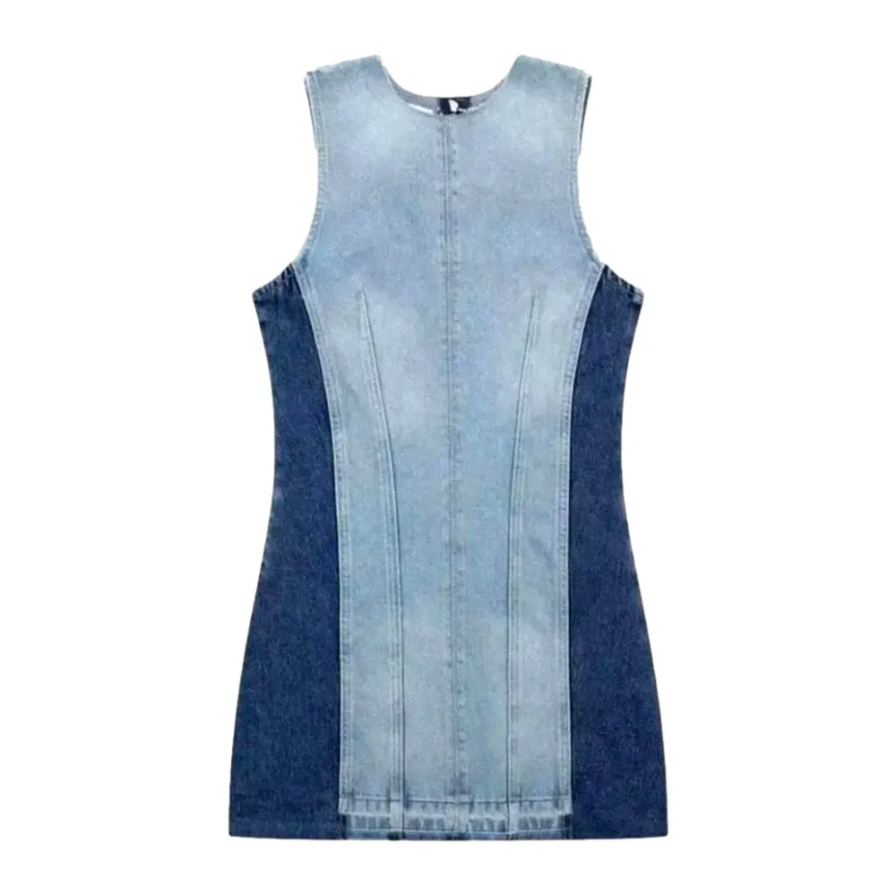 Mini Casual Light Jean Dress - Light Blue