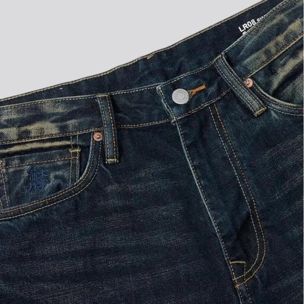 Fade pattern mid-rise men's jeans