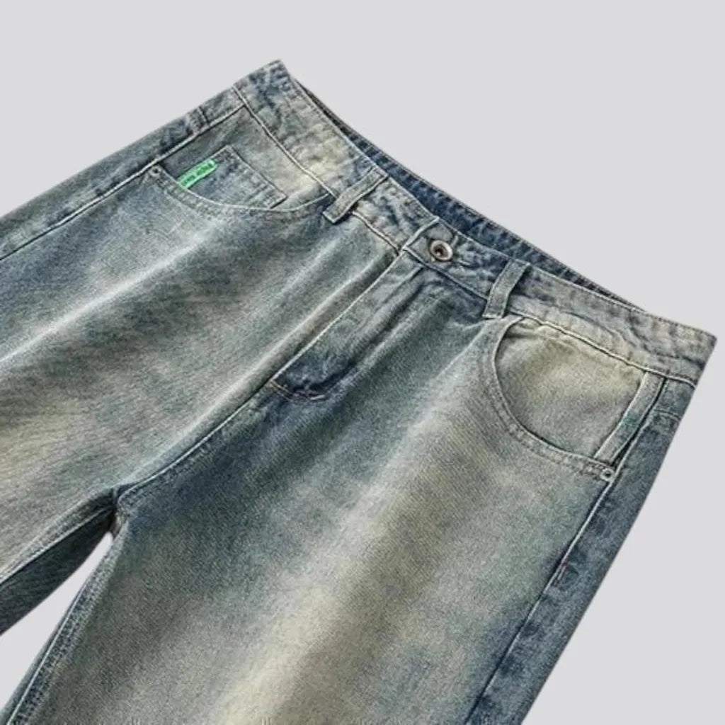 Wide fit vintage soft jeans for men