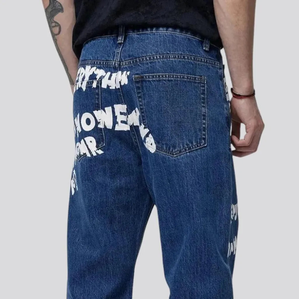 Medium wash street style men's jeans