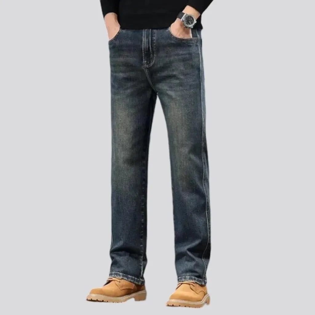 Vintage dark wash tapered men's jeans