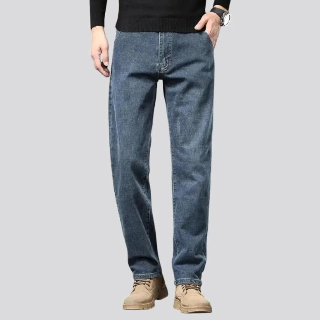 Casual stretchable narrow fit men's jeans