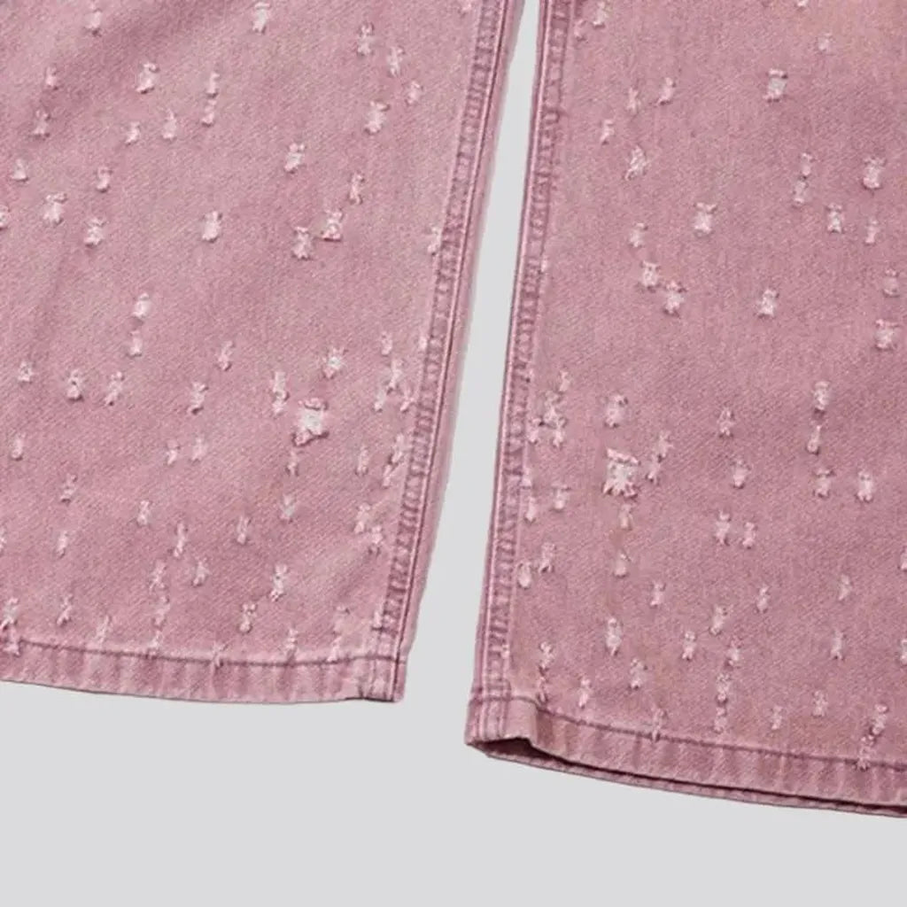 Baggy pink jeans
 for ladies