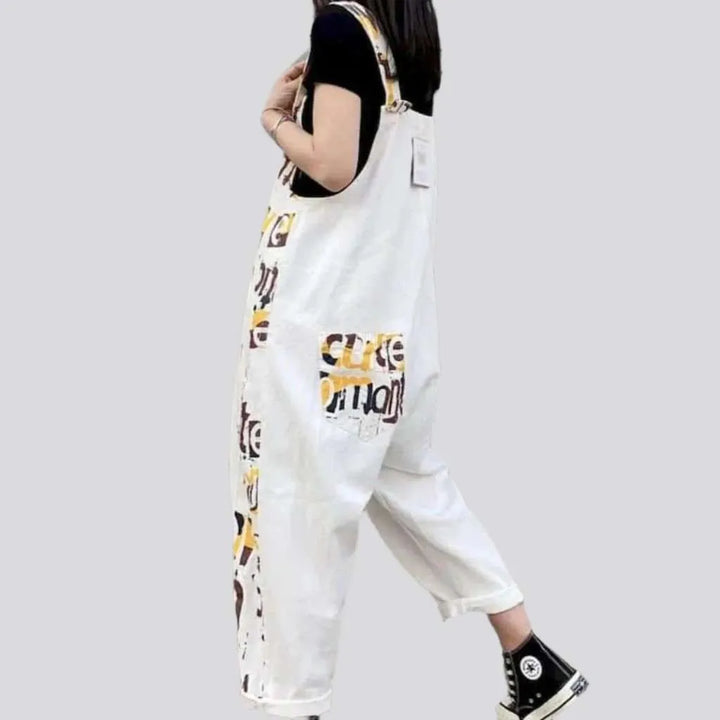 Painted baggy jeans jumpsuit