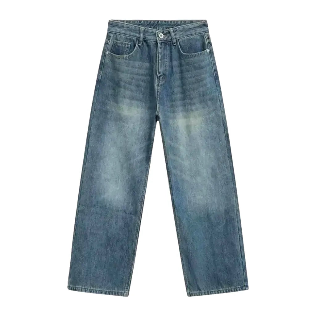 90s Vintage Style Baggy Jeans for Men - Light Blue