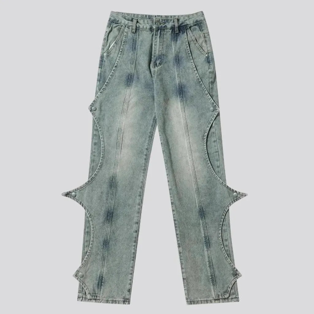 Loose fit high rise retro men's jeans