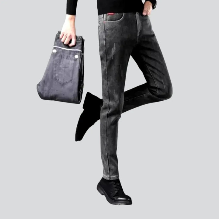 Stretchable warm men's jeans