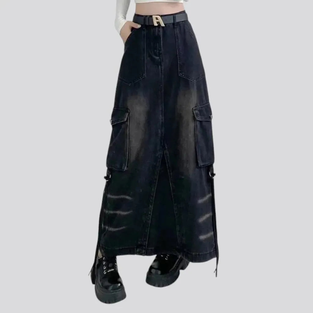 High-waist jeans skirt